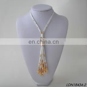 Customize Your Charm Leather Beaded Tassel Pendant Necklaces thumbnail-3