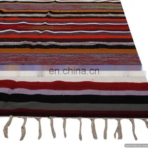 Indian Rugs Ethnic Home Decor Dariya Bohemian Pure Woolen Hand Wooven Rugs thumbnail-3