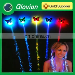 Hot Sale Decoration Glowing Flash Braid Light up Hair Fiber Hair Braid /flashing Braid for Party thumbnail-1