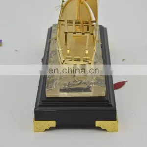 Miniature 3d Metal Ship Model Plated With Gold Leaf For Decoration Gifts Or Collection thumbnail-4