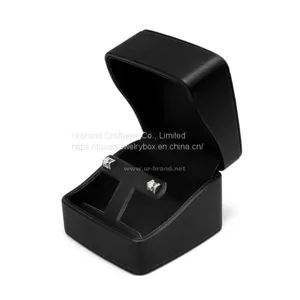Black Soft PU Leather Earrings Box Fashion Earrings Display Box Manufacturer China thumbnail-1