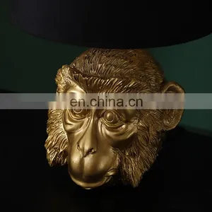 Novel Monkey Head Decoration European Antique Gold Retro Desk Lamps for Indoor thumbnail-5