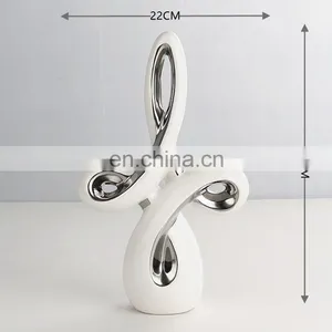 Nordic Modern Hotel Home Decoration Creative Design Artwork Silver-plated Ceramic Living Room Ornaments thumbnail-5