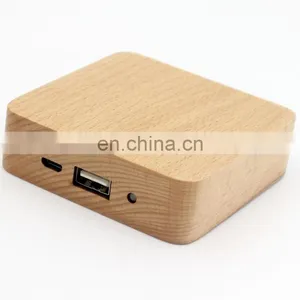 Portable Battery Charger 8000mah Wooden Power Bank thumbnail-2