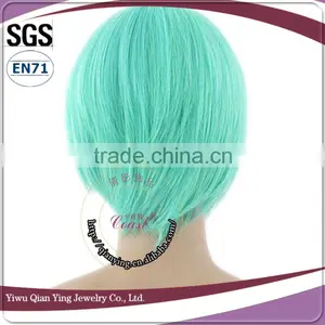 Cheap Beauty Bright Blue Fashion Short Synthetic Bob Cosplay Wig thumbnail-3