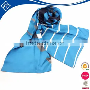 China Beauty Cheap Blue Polyester Long Scarf With Logo thumbnail-1
