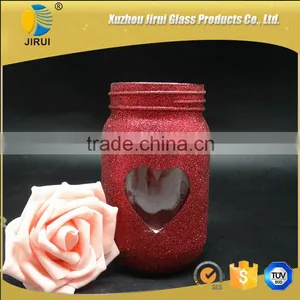 450ml Lovely Round Shape Colored Glass Mason Jar thumbnail-5
