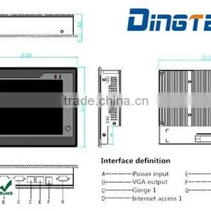 Atom N2800 CPU RS 232/485 Interface Fanless Customized Size Panel pc thumbnail-6