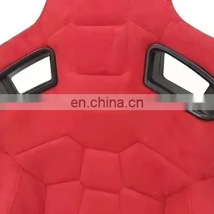 Red With Lattice Upholstery JBR1074 Single Slider Suede for Sports Car Use Racing Car Seat thumbnail-4