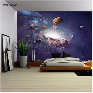 Custom Waterproof 3D Photo Wallpaper Universe Galaxy Planet Wall Painting Living Room Sofa TV Background Murals thumbnail-1