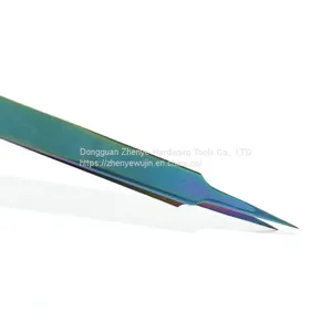 Eyelash Grafting Tweezers Special Colorful Eyelash Beautifying Tools High Precision Color Flowering Clip Straight Elbow Tweezers No. 14 Tweezers thumbnail-1