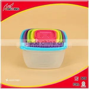 Square Rainbow Stackable Plastic Microwave Food Container thumbnail-3