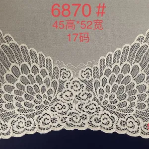 Hot Selling Lace Accessories 16-50cm Wide Floral Stretchy Lace Elastic Trim Fabric for Garment & DIY Craft Supply thumbnail-4