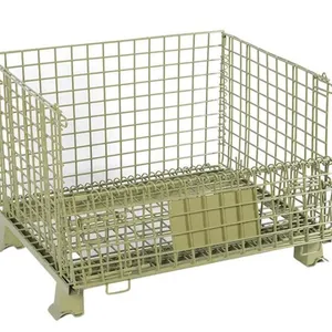 Storage Stacking Metal Wire Pallet Box , Wire Mesh Foldable Storage Box Stillage thumbnail-1