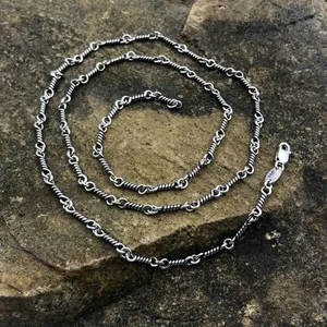 Creative Gothic Thorn Necklace Retro Barbed Wire Collarbone Chain Punk Unisex Jewelry Holiday Party Gift Men Women Accessories thumbnail-1