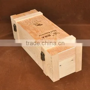 2015 Natural Wood Good Quality Handmade Unfinished Wooden Wine Box thumbnail-3