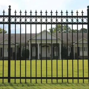 Custom Villa Entrance Gates With Matching Ornamental Fence - CAD Design Service Included thumbnail-1