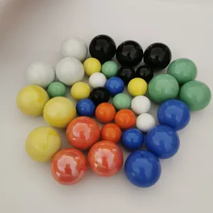 Children's Game Console Checkers Use Solid-color Glass Balls in Red, Yellow, Blue, Green, Black and White Six Colors. Ceramic Glass Marbles. thumbnail-1