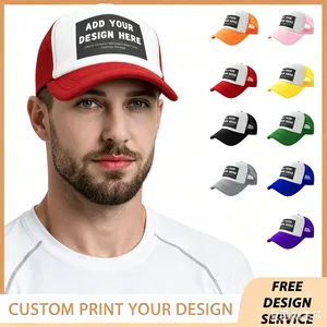 Custom Printed Foam Trucker Hat Mesh Back Adjustable Snapback Trucker Cap For Men Women Promotional Logo Customization thumbnail-4