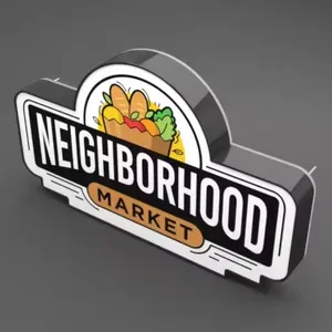 Outside Store Hollow Stainless Steel Acrylic Advertising LED Words Light Box Sign Board thumbnail-4