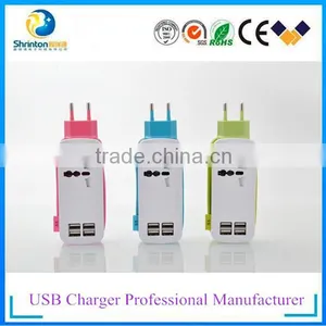 5V 4.2A Blue, Green, Pink Multiple USB Travel Charger With Certificate thumbnail-1