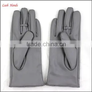 2016 Ladies Spring Fashion Grey All Kinds of Leather Hand Gloves With Ring thumbnail-3