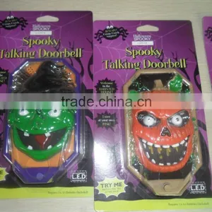 Factory Whole Sale Halloween Spooky Time Pumpkin Funny Doorbell With Talking Spider thumbnail-3