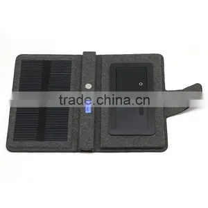 3000mah Battery With 450mah Solar Board Leather Battery Case for 4-5inch Phone thumbnail-3