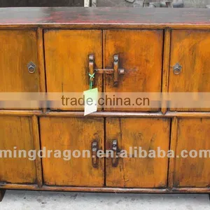 Chinese Antique Furniture Pine Wood Jilin Six Door Cabinet thumbnail-1