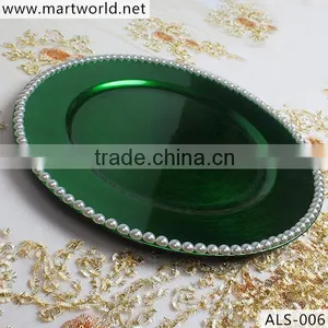 New Design Green Round Wedding Multilevel Plate Wedding Crystal Plates for Weding Decoration Party Home Decoration(ASL-006) thumbnail-2