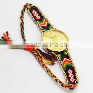 Fashion Cheap Interchangeable Fabric Woven Strap Watch thumbnail-2