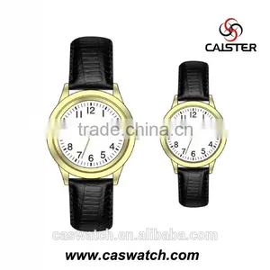 Hot Fashion Classic Design Couple Watch, Arabic Numerals Dial Unisex Watch, Quality Textured Leather Band Wristwatch thumbnail-3