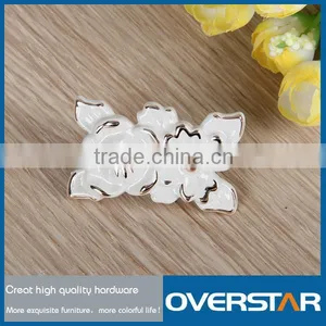 China New Design Ivory Decorative Flower Shape Furniture Hardware Cabinet Knobs thumbnail-1