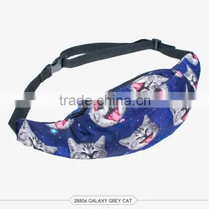 Fashion Runner Waist Pack 3d Print Black Belt Waist Bag High Quality Wholesale Wearable Belt Bag With Zippers of Pouch Purses thumbnail-3