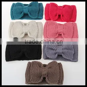 Knitted Headband, Bow Ear Warmer, Women's Fall Headband, Stocking Stuffer, For Her, Mini Knitted Bow Headband in Multi Color thumbnail-1