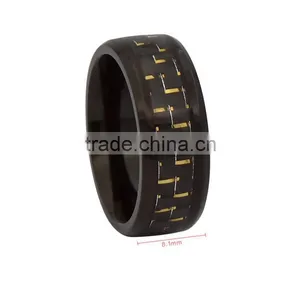 Black Titanium Carbon Fibre Mens Ring,carbon Wedding Ring for Men thumbnail-2