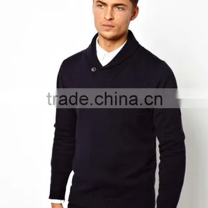 Man's Regular Fit Sweater With Waffle Shawl Collar thumbnail-1