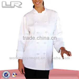 Women's Basic White Chef Coat thumbnail-1
