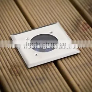 Bright White LED Solar Powered Garden Deck Light -- Square thumbnail-2