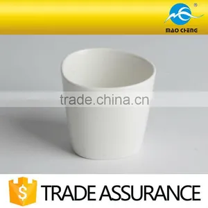 White Durable Ceramic Triangle Cup(without Handle) With Saucer thumbnail-5