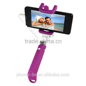 High Margin Products Mini Wired Monopods With Cable Christmas Promotional Gifts Rainbow Selfie Stick With Aux Cable thumbnail-4
