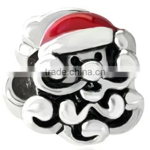 Christmas Gift Santa Charm Silver Sale Cheap Jewelry Bead 925S Sterling Silver Santa Bead for Christmas Gift thumbnail-1