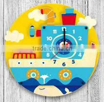 3D Wooden Wall Clock New Design Cartoon Innovative thumbnail-3