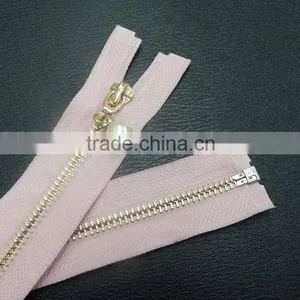 5# Metal Open End Zipper With Pearl Pull for Jacket ,auto Lock Custom Zipper thumbnail-1
