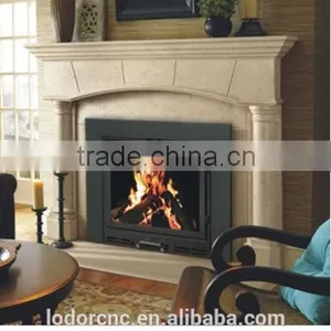YN-020 Distressed Wood Fireplace / Cast Iron Fireplace Front thumbnail-6