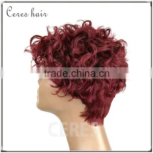 Short Cosplay Wig Lace Wig Human Hair for Christmas or Halloween Party Wig thumbnail-5