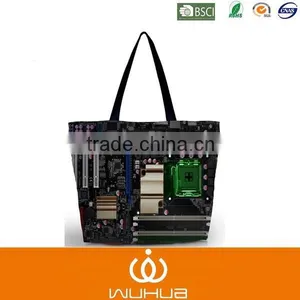 Recycle Canvas Shopping Bag With Zipper thumbnail-3