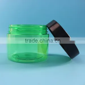 150ml 5oz Green Clear PET Plastic Empty Bath Salt Jar Container for Solan thumbnail-2