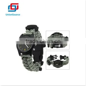 Outdoor Men Multifunctional Paracord Watch Bracelet With Thermometer &Fishing Kit thumbnail-3