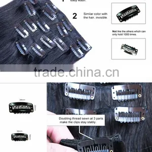 Wholesale Brazilian Hair Clip in Hair Extension Natural Hair Extensions thumbnail-5